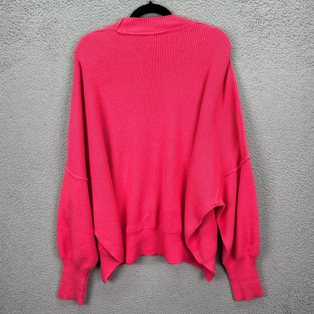 Free People Sweater Womens M Pink Easy Street Tunic Pullover Slouchy Oversized - Picture 2 of 9